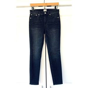 J. Crew Jeans 9” High Rise Toothpick vtg Washed Black Gray Ankle Crop Size 26